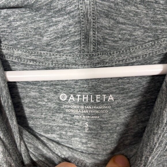 Athleta Uptempo Hoodie Womens Small Sweatshirt Pullover Heather Blue Gray - Picture 4 of 5